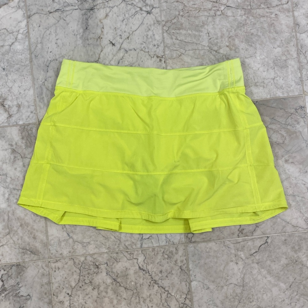 Lululemon Pace Rival Skirt 10 Tall (14” length) , neon yellow